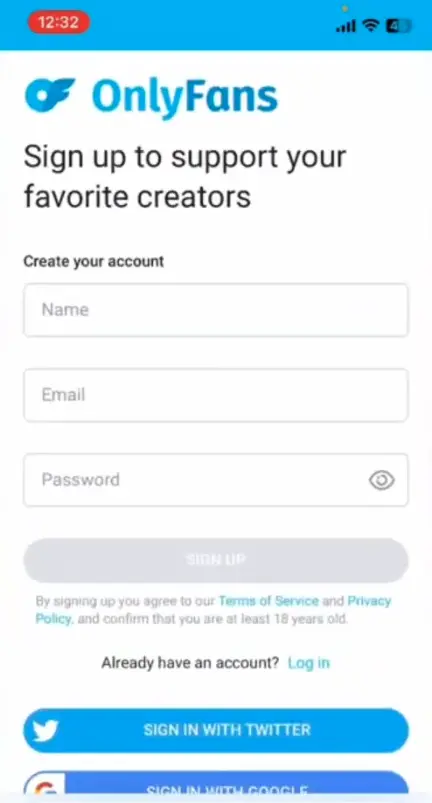 OnlyFans APK account creation